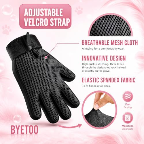 BYETOO Pet Dog Cat Grooming Glove - Image 3