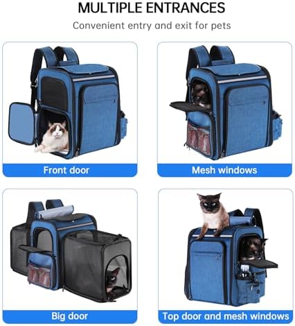 Cat Carrier Backpack for Travel, Dog Carrier Backpack for Large cat, Small Dogs - Image 3