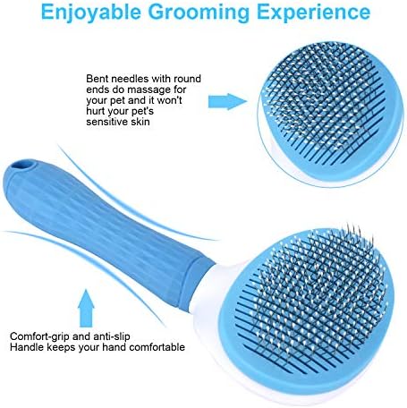 Depets Self Cleaning Slicker Brush, Dog Cat Bunny Pet Grooming Shedding Brush - Image 2