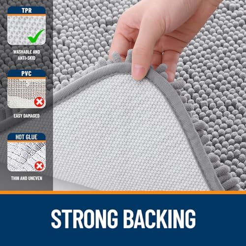 OLANLY Bathroom Rugs 34x21, Extra Soft Absorbent Chenille Bath Rugs - Image 6
