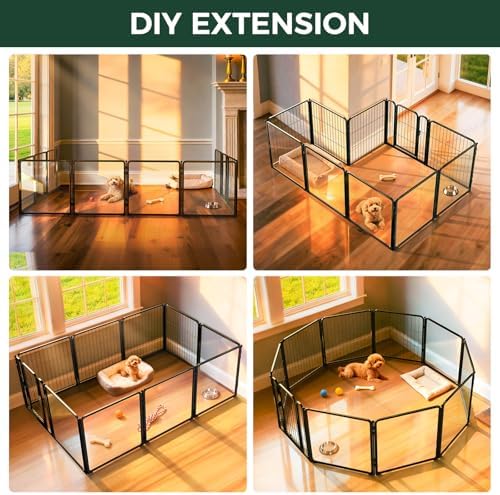 FXW AuraSpace Pro Acrylic & Wire Mesh Indoor Dog Playpen, 10 Panels - Image 5