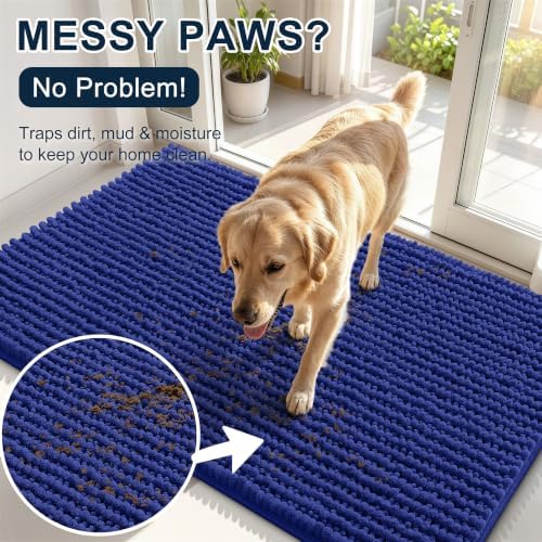Smiry Dog Door Mat for Muddy Paws 36x24, Ultra Absorbent Chenille Doormat - Image 5