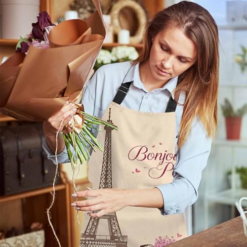 Tower Eiffel and Bicycle Waterproof Apron Kitchen Chef Aprons Bibs - Image 6