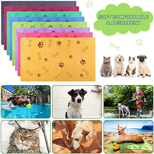 Chumia 8 Pcs Dog Towel for Drying, 18 x 28 Inch, Dog Paw and Bone - Image 4