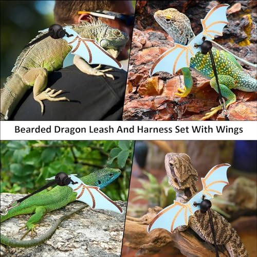 Adjustable Lizard Leather Leash Harness and Bearded Dragon Carriers Sling - Image 5