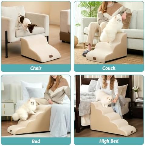 COZY KISS Dog Stair for Small Dog 15.7" H, 3 Step Pet Ramp for Couch - Image 6