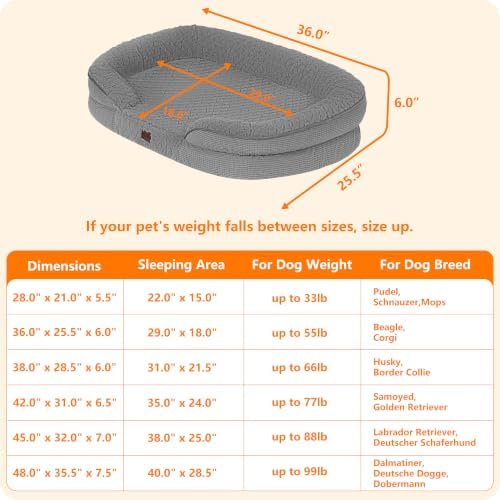 Dwanton Orthopedic Waterproof Medium Dog Bed Sofa, Gel Memory Foam - Image 4