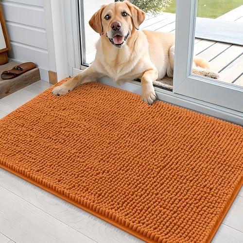 OLANLY Dog Door Mat for Muddy Paws 35x24, Super Absorbent Chenille Mud Mat by OLANLY