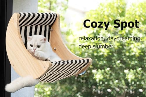 HAPYKITYS Cat Window Perch, Plywood Moon Bed - Image 6