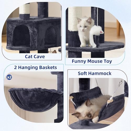 Gitelsnour Tall Cat Tree Tower for for Multiple Cats, Large Condo - Image 5