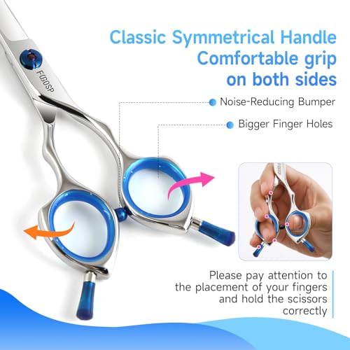 Dog Grooming Scissors Set 7.5 in Professional Curved Thinning Straight Chunker - Image 5