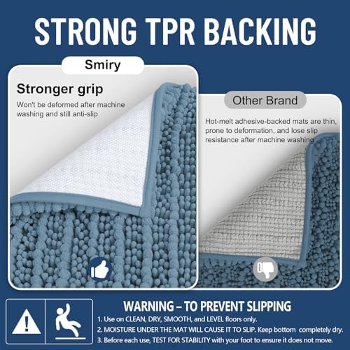 Smiry Bathroom Rugs 32X20, Extra Soft Rubber Backing Chenille Bath Mats - Image 3