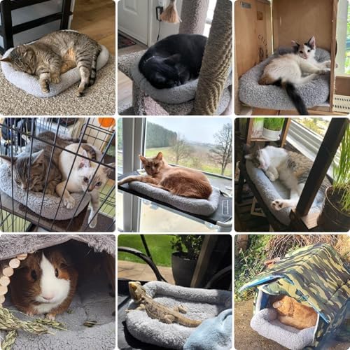 Small Cat Bed Mat Plush Pet Cushion, Puppy Curl Sleep Self Warming Mat - Image 2