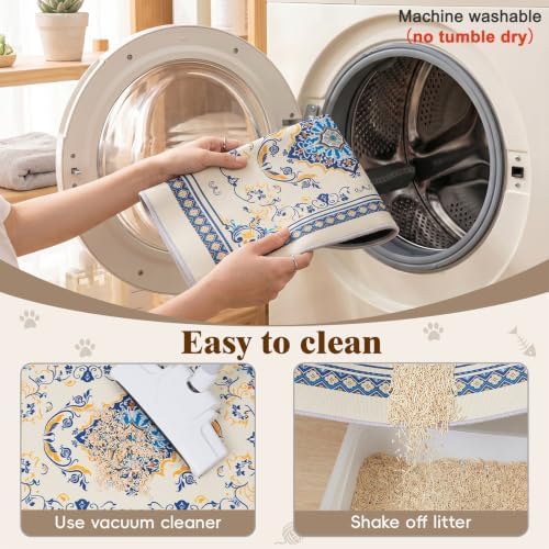 Bienbee Cat Litter Mat, 2 Pack 33" x 22" Machine Washable - Image 6