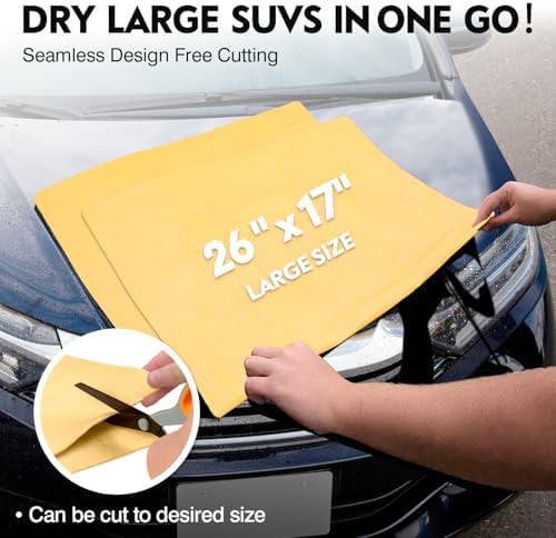 ARTIPOLY Premium Shammy Cloth for Car Drying 2pk-Super Absorbent Chamois Towel - Image 4