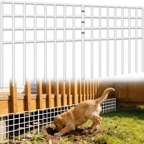 17ft x 13in Garden Fence Animal Barrier, 12 Panels No Dig Fence Panels by Unknown
