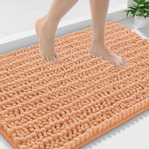 Smiry Bathroom Rugs 36X24, Extra Soft Rubber Backing Chenille Bath Mats by Smiry