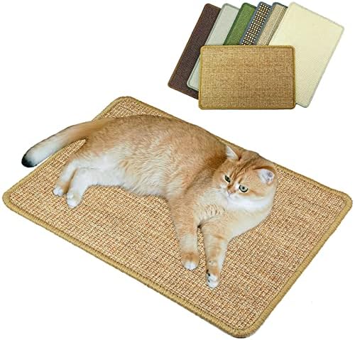 Cat Scratcher Mat, 23.6 x 15.7inch, Natural Sisal Cat Scratchers by Pethave
