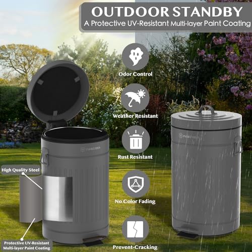 PAWZIDEA Dog Poop Trash Can Outside Odor Control, 3.1 Gallon, Waterproof - Image 3