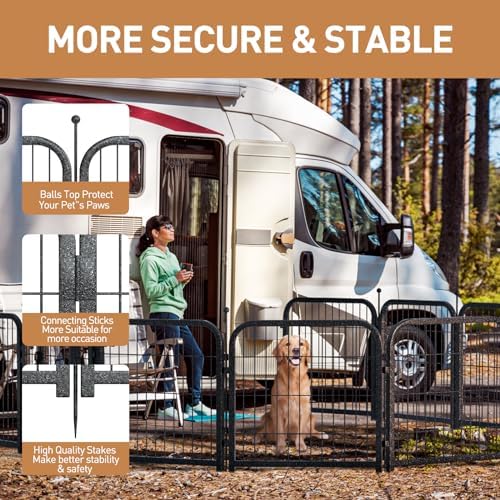 Metal Dog Playpen 32in H 24 Panels Heavy Duty Dog Fence - Image 4