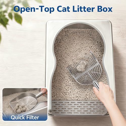 XL All Stainless Steel Cat Litter Box - Image 4