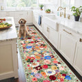Floral Hallway Runner 2x10 Green Carpet Kitchen Rug by WelcometoBabovid