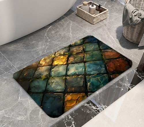 Memory Foam Bath Mat Flannel Absorbing Water Floor Rug 29x17in - Image 4
