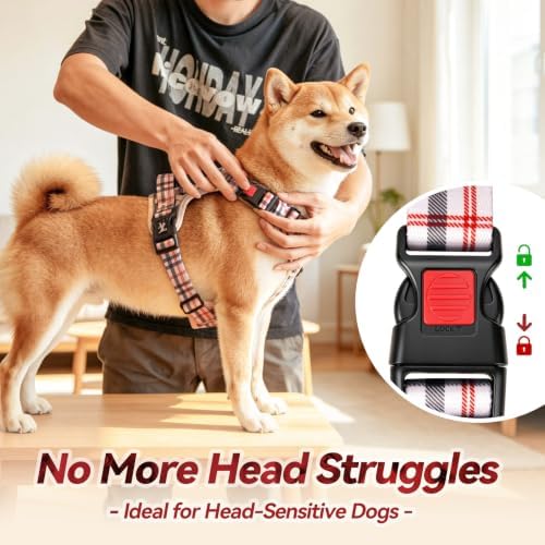 PoyPet Plaid Dog Harness Medium, No Pull Vest - Image 2