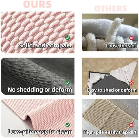 TYUU Bathroom Rugs Non Slip Washable, Super Absorbent Thin Bath Mat Quick Dry - Image 4