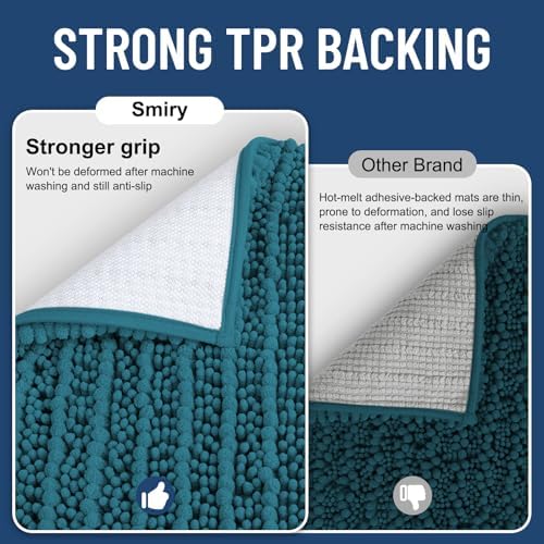 Smiry Bathroom Rugs 34X21, Extra Soft Rubber Backing Chenille Bath Mats - Image 3
