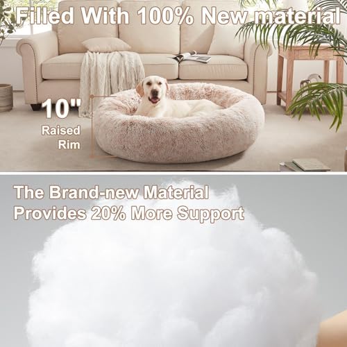 45 in Faux Fur Fluffy Donut Dog Bed - Image 3