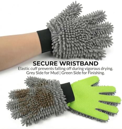 Dog Washing Gloves, 2 Chenille Mitts - Image 5