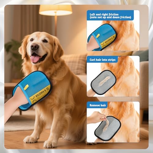 2 Pack Pet Hair Removal Gloves for Cats & Dogs – Premium Mesh & Brush Fabric - Image 5