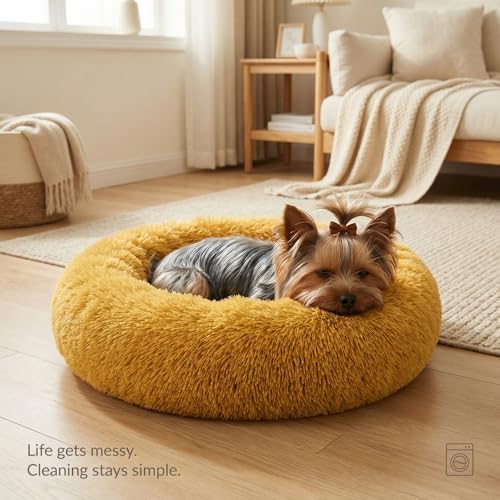 nononfish Puppy Bed for Small Dogs, Soft Calming Donut Bed - Image 6