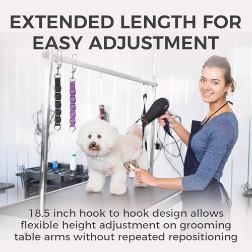 Wokyo Dog Grooming Loop 47cm/18.5in Table Arm Extension 2 PCS Adjustable D Ring - Image 4