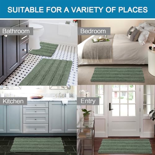 H.VERSAILTEX Bathroom Rugs Bath Rug Set 2 Piece Bathroom Contour Rug Toilet Mat - Image 6