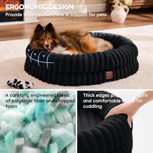 ChiXnuggle Orthopedic Dog Bed, Washable Cover, Faux Fur Bolster Pet Couch - Image 5