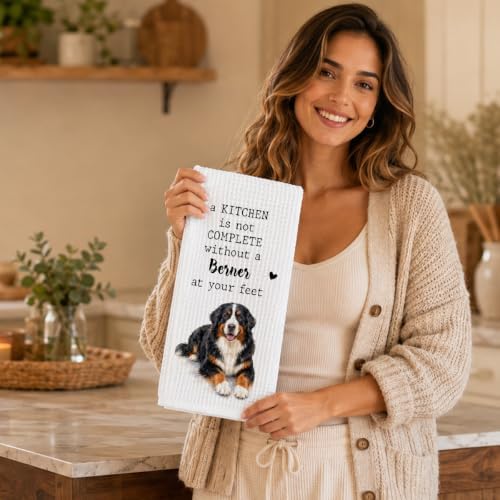 Bernese Mountain Dog Kitchen Towel, Funny Dog Lover Gift - Image 4