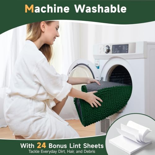 Ophanie Green Bathroom Rugs Sets 2 Piece, Soft Chenille Bath Mat, Non Slip - Image 6