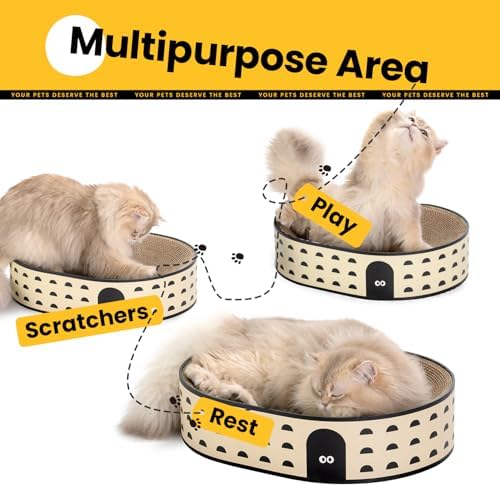 Conlun Oval Cat Scratcher Bed | Scratching Bowl Lounge - Image 2