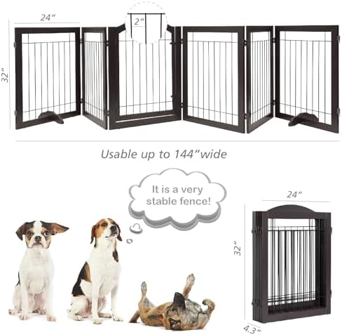 PAWLAND Dog Gate Indoor with Door, Freestanding - Image 5