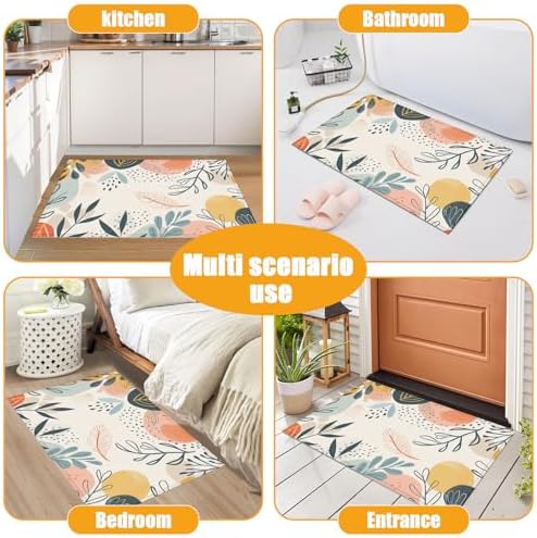 Boho Tropical Leaves Bath Mat for Bathroom, Washable Door Mat Absorbent Bath - Image 7