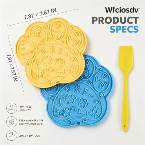 2 Pack Paw-Shaped Dog Cat Lick Mat, BPA-Free Silicone Suction Cups - Image 6