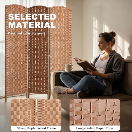 HOMCOM Room Divider 3-Panel, 6FT-Tall Folding Privacy Screen - Image 5