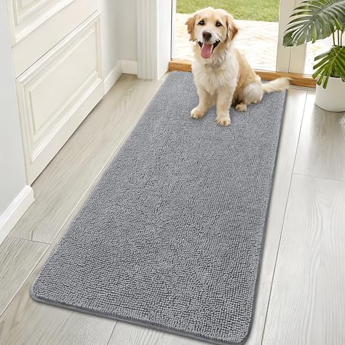 OLANLY Dog Door Mat for Muddy Paws 70x35, Super Absorbent Chenille Mud Mat by OLANLY
