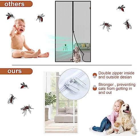 Upgraded Reinforced Cat Screen Door Fits Door Size 30''x 80'', Heavy Duty Pets - Image 3