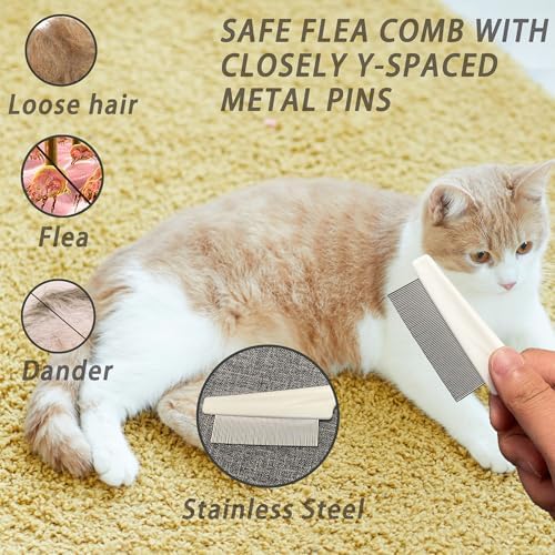 Cat Deshedding & Dematting Brush Kit, 6 Self-Cleaning Tools - Image 7