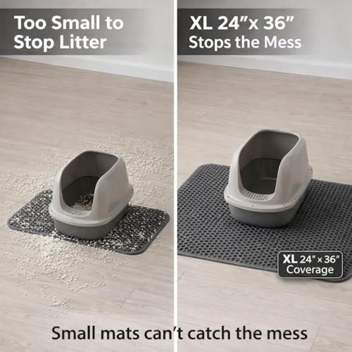 Cat Litter Mat – Large 24x36 Double Layer Honeycomb Litter Trap, Waterproof - Image 3