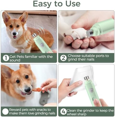 VIWIK Dog Nail Grinder, 2-Speed Rechargeable Dog Nail Trimmers - Image 6