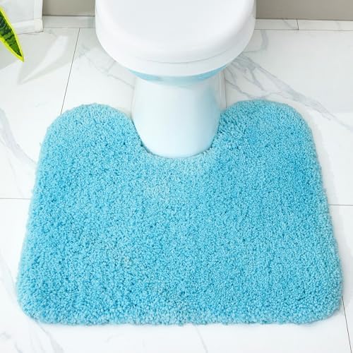 Disolla Toilet Rug 22x24 Teal, Soft Toilet Mat U-Shaped Washable - Image 3